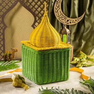 Décor de mosquée en rotin de qualité supérieure pour le panier cadeau de vacances du Ramadan pour la décoration islamique 2025 couleur de Logo personnalisé avec une faible quantité minimale de commande - Product Image 5