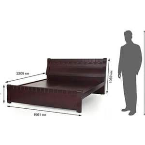 Cama de madera de alta calidad Color marrón oscuro hecha por Aqma Furniture Custom para apartamento Hotel Villa - Product Image 6