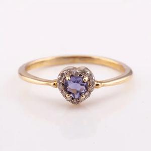 แหวนเพชรแท้รูปหัวใจสีชมพูน่ารักพร้อมทอง14K แหวน925ชุบเงินคุณภาพสูงจากโรงงานประเทศไทย - Product Image 4