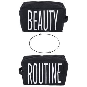Bigismore Borsa Clutch Multiuso da Viaggio, Organizer per Vestiti, Nero + Bianco, Cotone e Poliestere, 21x14x8cm - Product Image 1