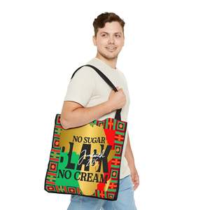 Borsa tote ispirata al Juneteenth con design 'No Sugar Black No Cream', in tela con cerniera, portatile ed elegante, con fodera in poliestere - Product Image 6