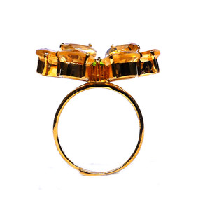 Classic Women's Wedding <b>Ring</b> 925 Sterling Silver Gold-Plated Vermeil <b>Citrine</b> Gemstone Engagement Anniversary Unique Fashionable - Product Image 3