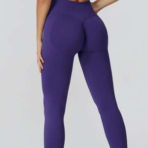 Leggings de yoga de gymnastique les plus vendus pour les femmes Legging serré en forme de V taille haute entraînement de levage des fesses pantalons de yoga en cours d'exécution Leggings - Product Image 1