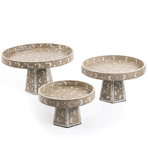 Meticulously Handmade Cake Stand With Mother of Pearl Inlay Elegant Capiz <b>Shell</b> <b>Chocolate</b> Serving Tray Suitable for Ramadan Eid - Product Image 3