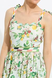 ชุดเดรสแขนกุดสไตล์โบฮีเมียนของผู้หญิงชุดเดรสผ้าฝ้ายพิมพ์ลายดอกไม้ชุดปาร์ตี้ยาวถึงเข่าทันสมัย - Product Image 5