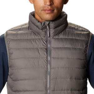 Chaleco cálido con aislamiento de nailon personalizado para invierno 100%, cuello levantado, cremallera, ropa de trabajo, chaleco acolchado para hombres - Product Image 4