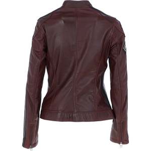 Vestes en cuir pour femmes, tendance, personnalisées, automne-hiver, col montant uni, manches longues, respirantes, coupe-vent, imperméables - Product Image 3