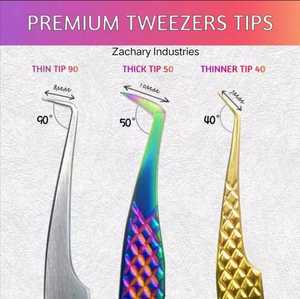 Gold <b>Colour</b> Eyelash Extension <b>Set</b> Tweezers Bundle Of 4 Beauty Tweezers False Eyelash Tweezer BY ZACHARY INDUSTRIES - Product Image 4