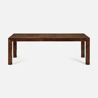Table à manger - Noyer noir, finition grain de bois unique, design extensible et peu encombrant
