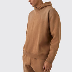 Sudadera con Capucha de Algodón 100% de Corte Regular, Lavado Ácido, Gruesa, con Patrón de Diamantes, Tejido de Otoño - Product Image 4