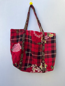 Sac fourre-tout Vintage fait à la main Kantha Stitch pour femmes, sac de Shopping en coton, sacs de styliste pour femmes avec poche - Product Image 3