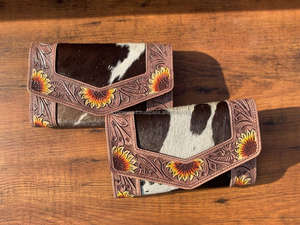 Cartera tallada, gran oferta, embrague mecanizado a mano, elegante Cartera de piel de vaca de cuero genuino, multiusos, carteras de cuero occidental para mujer - Product Image 3