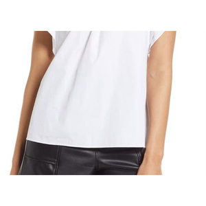 Top in Cotone Popeline Halogen(R) da Donna con Maniche a Volant, Colletto Arricciato in Lino, Elegante e Casual, Bianco, Taglia XL, per Primavera - Product Image 3