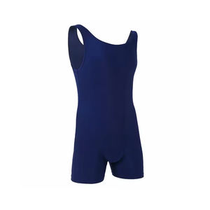 เสื้อกล้ามมวยปล้ำแบบเรียบสีม่วงสำหรับผู้ชายบอดี้สูทชิ้นเดียวทำในปากีสถานพร้อมโลโก้ที่กำหนดเองชุดกีฬา - Product Image 2