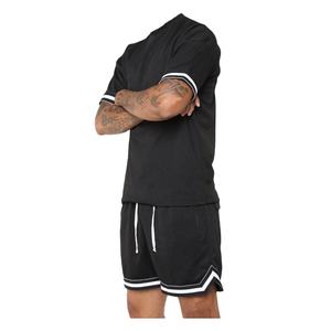 Conjunto de Dos Piezas para Hombre, Estilo Urbano, Estampado y Liso, Ropa Deportiva de Verano, Camiseta y Pantalones Cortos, 100% Algodón, Transpirable, 2026 - Product Image 4