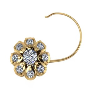 Épingle de nez de goujon de concepteur avec le vrai diamant rond à la meilleure offre - Product Image 1