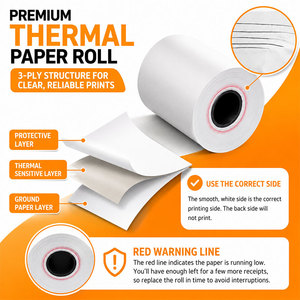 Rouleaux <span class=keywords><strong>de</strong></span> papier thermique personnalisés avec logo, papier <span class=keywords><strong>de</strong></span> reçu pour la publicité au détail - Product Image 2