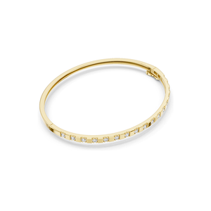0.51 CT Lab Diamond <b>Bangle</b> Bracelet Square Setting 18KT, 14KT, 10KT <b>Gold</b> & 925 Silver <b>Rose</b>, Yellow, White <b>Gold</b> Options - Product Image 5