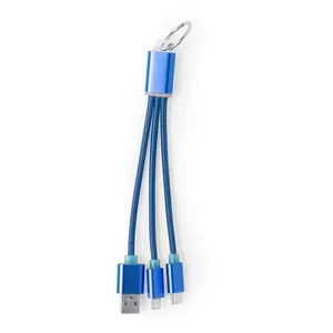 Cable de Carga 3 en 1 Personalizado Hamina, Gadgets USB Promocionales - Product Image 1