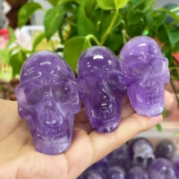 Crânes en Cristal Naturel de Guérison en Gros : Obsidienne Noire, Quartz Clair, Améthyste – Sculptés à la Main pour la Décoration d'Halloween