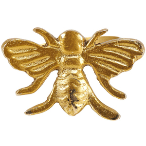 Rond de serviette abeille doré fait à la main support de décoration de table en métal pour la décoration de salle à manger de mariage Style de luxe vaisselle vintage - Product Image 5