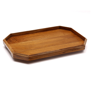 Bandeja para servir de madera de acacia, mango de latón, vajilla elegante personalizada, decoración de madera, bandejas para servir alimentos - Product Image 2
