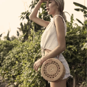 Venta al por mayor verano bambú linterna gran oferta mimbre hecho a mano flor natural estilo Vietnam mujeres - Product Image 4