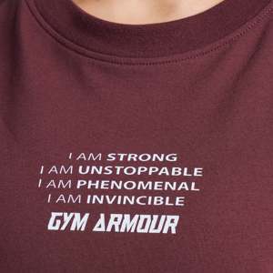 เสื้อยืด GA Unstoppable Jersey สีมารูน ผ้าฝ้าย 100% สำหรับออกกำลังกาย - Product Image 5