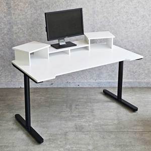 StudioDesk 140x80cm <b>Solid</b> <b>Wood</b> Studio <b>Desk</b> with Round Iron Legs Assembled Office & Dining <b>Desk</b> for Hotel Use-SD68017 - Product Image 2