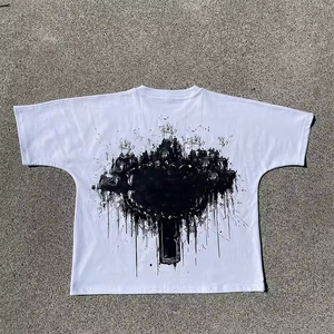 Wholesale Acid Wash Custom <b>T</b> <b>Shirt</b> For Men Boxy <b>Fit</b> <b>Cropped</b> High Quality Cotton Sun Faded Graphic Printing Tee OEM - Product Image 1