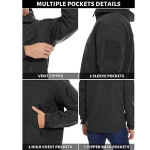 Hommes Automne Sports de plein air Vestes Full Zip Manteau de pluie à capuche Stand Softshell Coupe-vent Veste de randonnée Toile Logo avant - Product Image 5