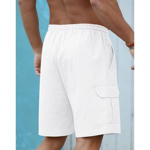 Pantalones cortos deportivos informales de verano 100% de algodón para hombre, pantalones cortos deportivos de Hip Hop de Color sólido para correr, logotipo personalizado, cordón suelto - Product Image 3