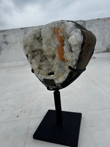Natural White Apophyllite Crystal Cluster with Orange Stilbite Mineral Specimen Healing Stone Home Decor Display <b>Stand</b> single <b>pc</b> - Product Image 5