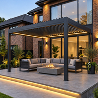 Pergola bioclimatique haut de gamme avec éclairage LED intégré, auvent motorisé en aluminium pour cour résidentielle