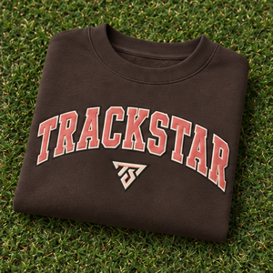 Sudadera de cuello redondo con letras bordadas estilo universitario para mujer, color marrón espresso, manga larga, Drop Trackstar, OEM, marca privada - Product Image 6