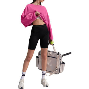 Sudadera con capucha de gran tamaño para mujer, Top corto personalizado, sudadera informal de punto de invierno, sudadera recortada de gran tamaño - Product Image 6