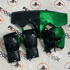 Nouvel ensemble de gants de boxe en cuir noir/gris 2026 pour entraînement et sparring, sur mesure, super confortables, antidérapants et respirants - Product Image 3