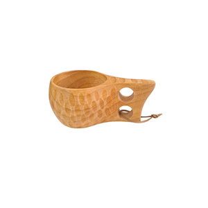 Tasse en bois naturellement durable pour le thé et le café Plats et assiettes en bois à motif rond durable et élégant pour les fêtes - Product Image 6