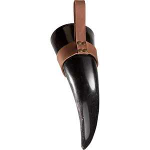 Cuerno de buey hecho a mano de alta calidad, cuerno vikingo para beber con soporte de cuero, decoración de ágata pulida directamente de la India - Product Image 1