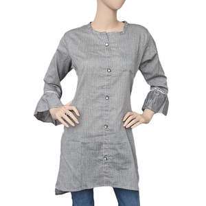Camisa Casual Estampada para Mujer - Gris - Product Image 3