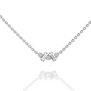 Moissanite Necklace Pendant Necklaces for Women 18K Gold Plated Sterling Silver Necklace Simple Circle 1.0CT-2.0CT 18+2 inc