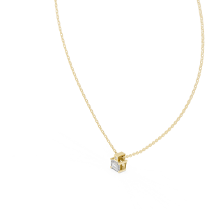 จี้เพชรทรงเอเมอรัลด์เพาะเลี้ยงในห้องปฏิบัติการ ทองคำแท้ 14K 18K สร้อยคอเพชรเม็ดเดี่ยว DEF VVS รับรองโดย IGI สร้อยคอหมั้น ขายส่ง - Product Image 3