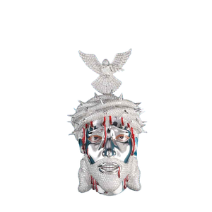 925 plata esterlina Hip Hop Jesús Cruz colgante Moissanite laboratorio cultivado diamante 14K oro para hombres mujeres hinduismo estilo Aleación de Metal - Product Image 1