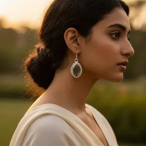 925 Silver <b>Dangle</b> <b>Earrings</b> for Women Gold Rose Gold Featuring <b>Diamond</b> Zircon Pearl Gemstones Stylish Trendy Design for Parties - Product Image 2