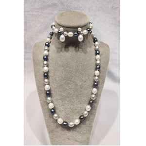 Ensemble de perles d'eau douce élégantes Collier de perles Kalki avec bracelet et boucle d'oreille Bijoux élégants en perles d'eau douce - Product Image 2