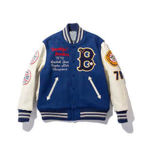 Écussons de broderie personnalisés OEM blouson bombardier Hip Hop décontracté vintage veste en cuir pour hommes fermeture à glissière saison d'hiver style universitaire - Product Image 3
