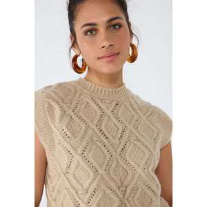 Suéter de Punto sin Mangas con Patrón Geométrico - Product Image 2