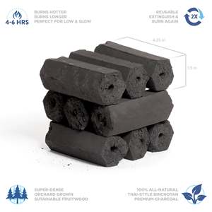 Charbon à chicha noir de qualité supérieure en forme de briquettes, fabriqué à partir de coquilles de noix de coco 100% naturelles, qualité supérieure pour barbecue - Product Image 3