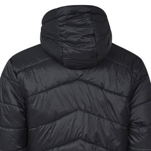 Personnalisable noir solide tissé toile fermeture à glissière hiver extérieur à capuche doudoune respirant et coupe-vent confortable - Product Image 5