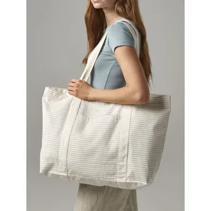 Borse Shopper in Cotone Organico a Righe, Prodotto Promozionale Sostenibile - Product Image 4